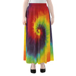 Summer Tie Dye Print Chiffon Maxi Skirt