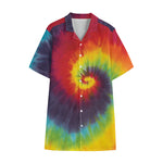 Summer Tie Dye Print Cotton Hawaiian Shirt