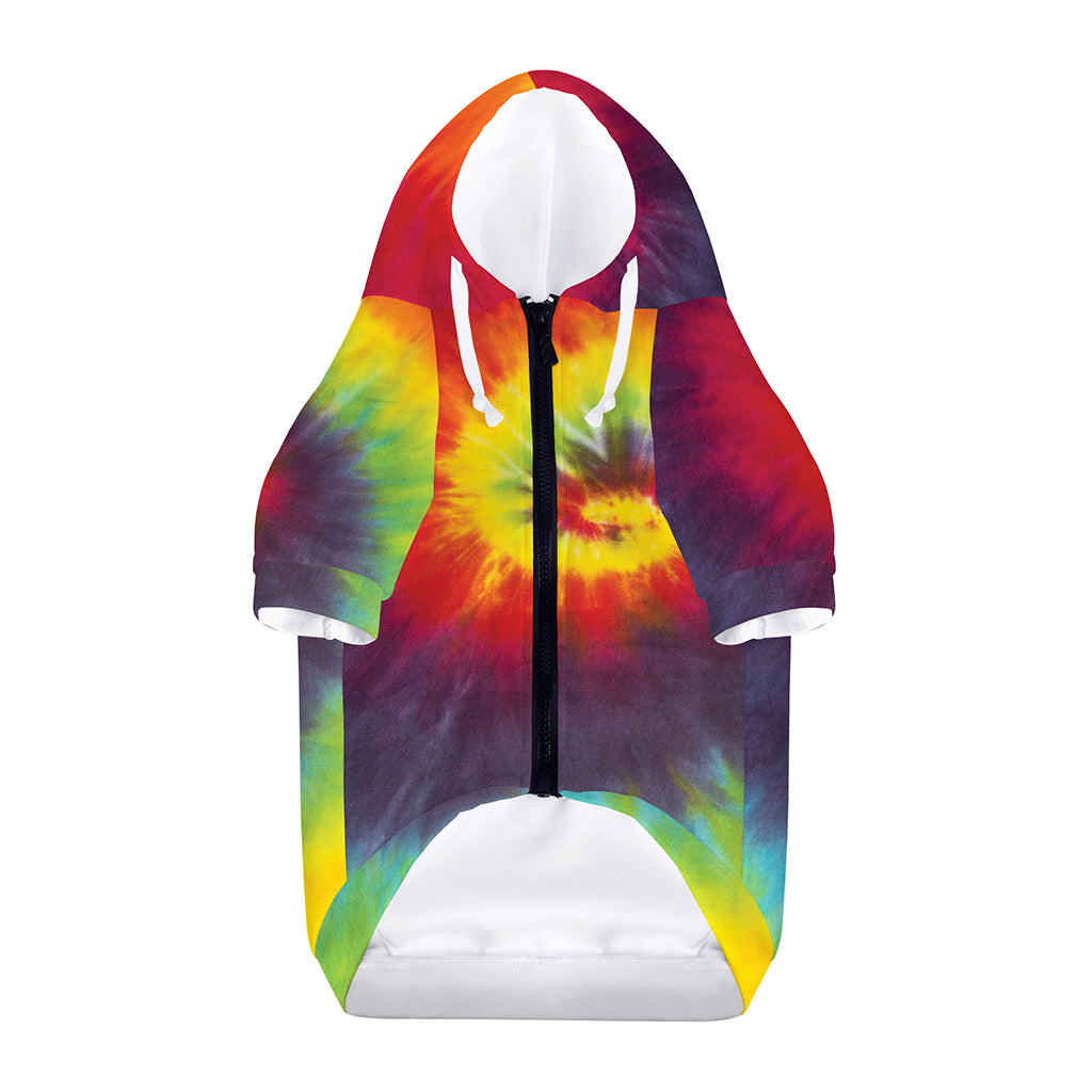 Summer Tie Dye Print Dog Zip Up Hoodie