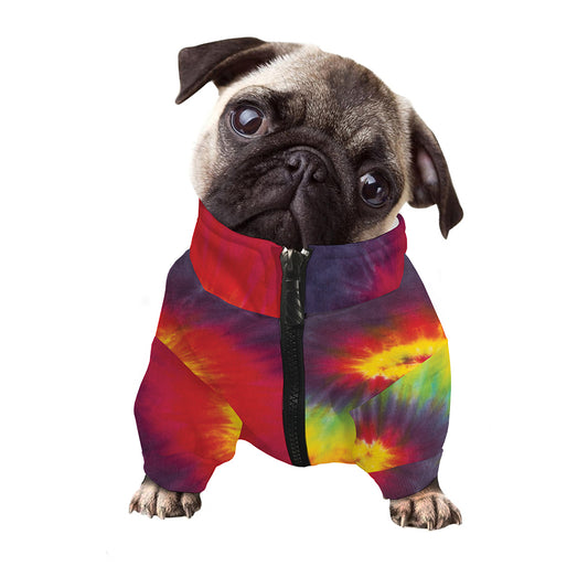 Summer Tie Dye Print Dog Zip Up Jacket