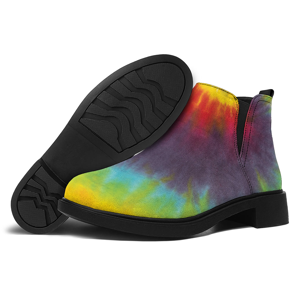 Summer Tie Dye Print Flat Ankle Boots