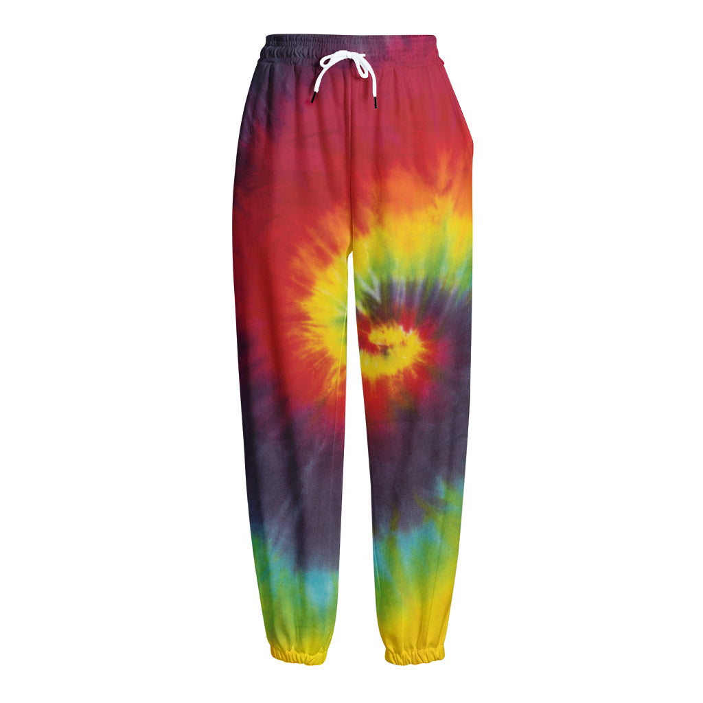 Summer Tie Dye Print Fleece Lined Knit Pants
