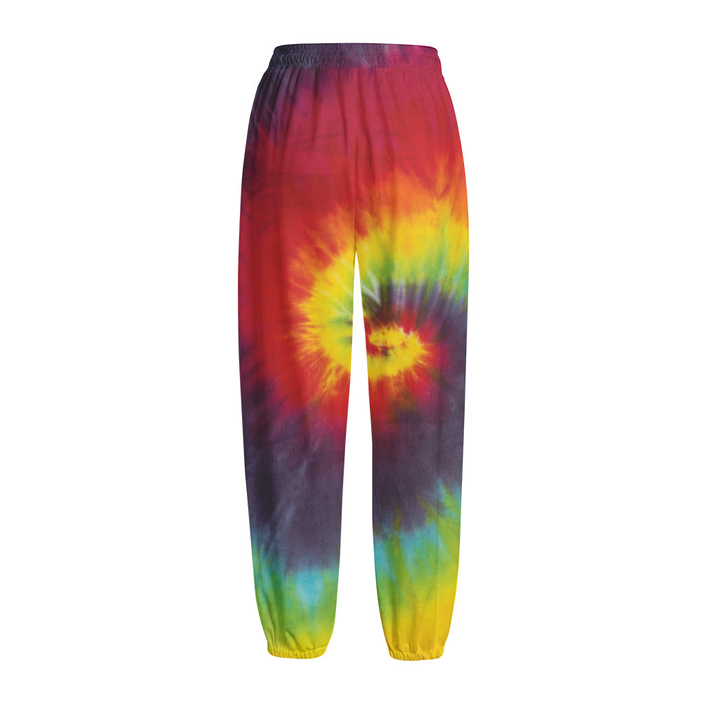 Summer Tie Dye Print Fleece Lined Knit Pants