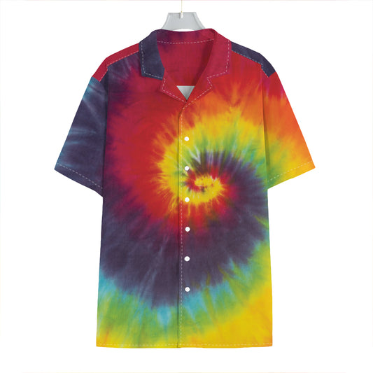 Summer Tie Dye Print Hawaiian Shirt