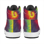 Summer Tie Dye Print High Top Leather Sneakers