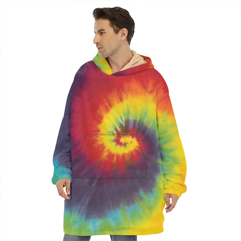 Summer Tie Dye Print Hoodie Blanket