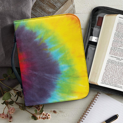 Summer Tie Dye Print Leather Bible Cover