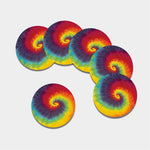 Summer Tie Dye Print Leather Coaster Set