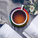 Summer Tie Dye Print Leather Coaster Set