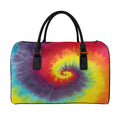 Summer Tie Dye Print Leather Duffel Bag