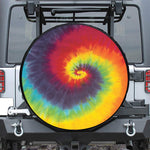 Summer Tie Dye Print Leather Spare Tire Cover