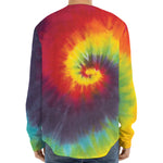 Summer Tie Dye Print Long Sleeve Baseball Jersey