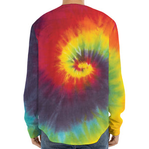 Summer Tie Dye Print Long Sleeve Baseball Jersey