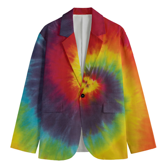 Summer Tie Dye Print Men's Cotton Blazer