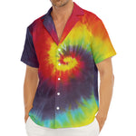 Summer Tie Dye Print Men's Deep V-Neck Shirt