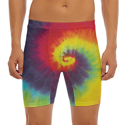 Summer Tie Dye Print Men's Long Boxer Briefs
