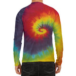 Summer Tie Dye Print Men's Long Sleeve Rash Guard