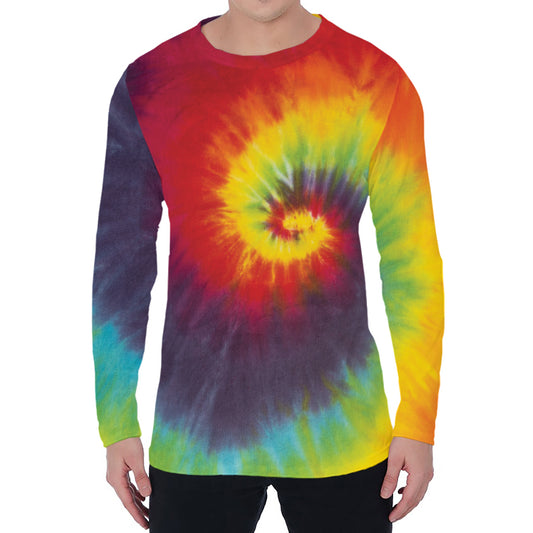 Summer Tie Dye Print Men's Long Sleeve T-Shirt
