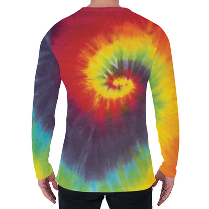 Summer Tie Dye Print Men's Long Sleeve T-Shirt
