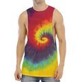Summer Tie Dye Print Men's Muscle Tank Top