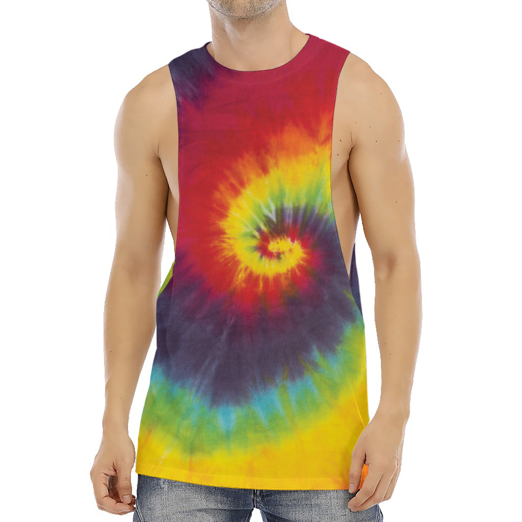 Summer Tie Dye Print Men's Muscle Tank Top