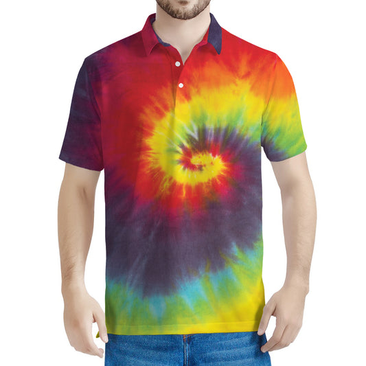 Summer Tie Dye Print Men's Polo Shirt