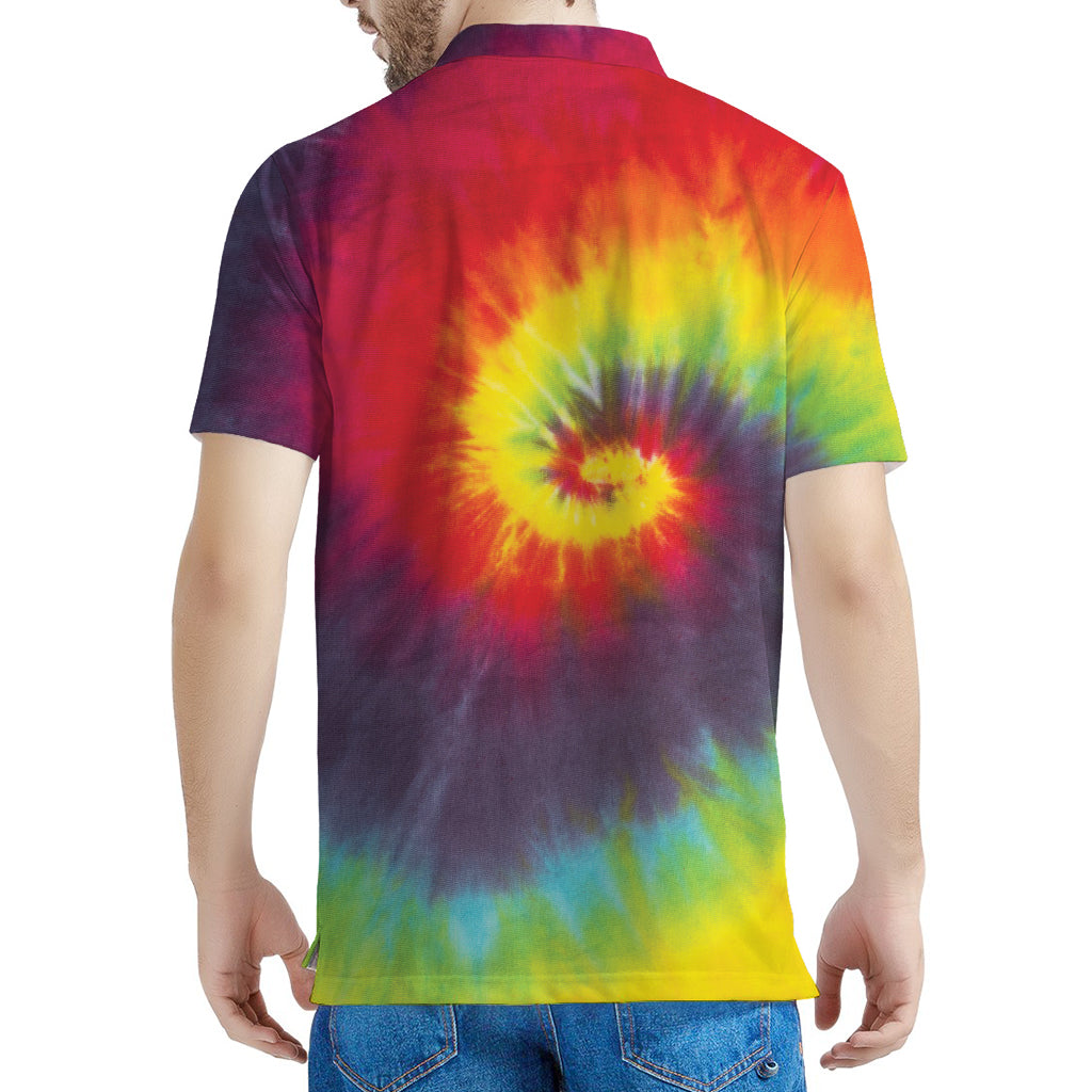 Summer Tie Dye Print Men's Polo Shirt