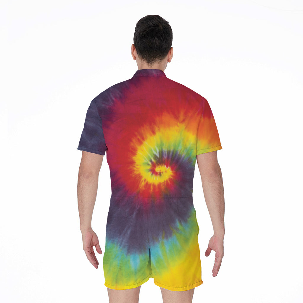 Summer Tie Dye Print Men's Rompers