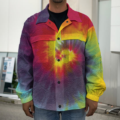 Summer Tie Dye Print Men's Shirt Jacket