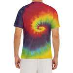 Summer Tie Dye Print Men's Short Sleeve Rash Guard
