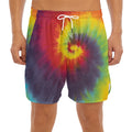 Summer Tie Dye Print Men's Split Running Shorts