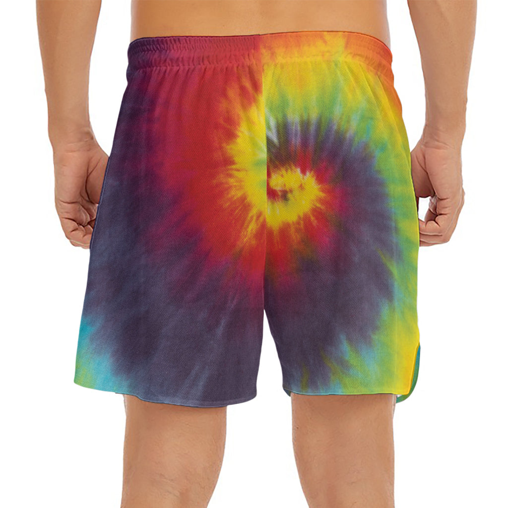 Summer Tie Dye Print Men's Split Running Shorts