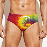 Summer Tie Dye Print Men's Swim Briefs