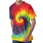 Summer Tie Dye Print Men's Velvet T-Shirt