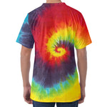 Summer Tie Dye Print Men's Velvet T-Shirt