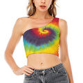 Summer Tie Dye Print One Shoulder Crop Top