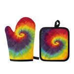 Summer Tie Dye Print Oven Mitt And Pot Holder Set