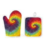 Summer Tie Dye Print Oven Mitt And Pot Holder Set