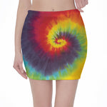 Summer Tie Dye Print Pencil Mini Skirt