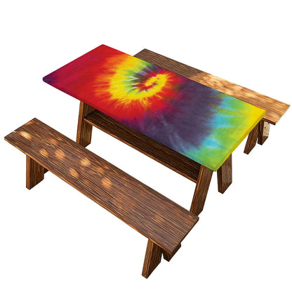 Summer Tie Dye Print Picnic Table Cover