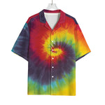 Summer Tie Dye Print Rayon Hawaiian Shirt