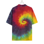 Summer Tie Dye Print Rayon Hawaiian Shirt