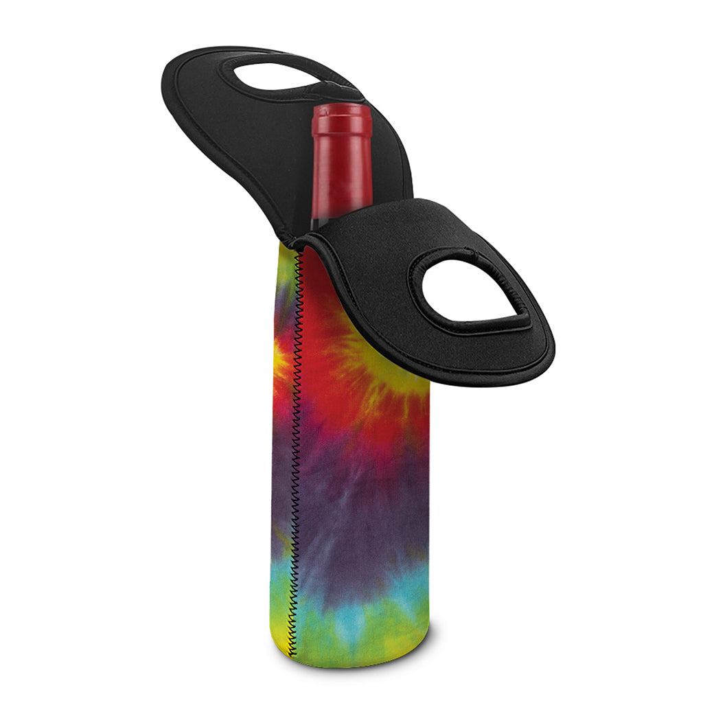Summer Tie Dye Print Single Neoprene Wine Tote
