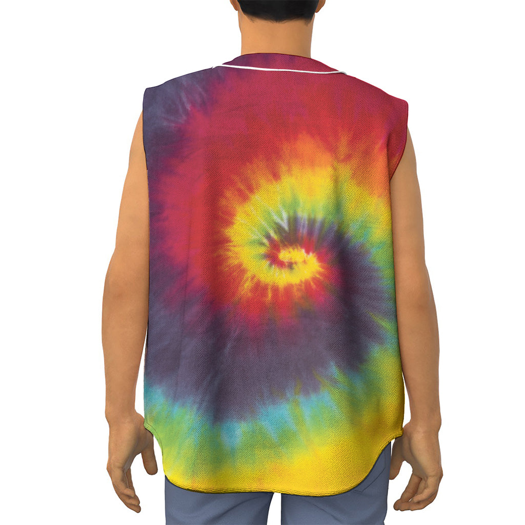 Summer Tie Dye Print Sleeveless Baseball Jersey