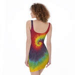 Summer Tie Dye Print Sleeveless Bodycon Dress