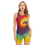 Summer Tie Dye Print Sleeveless One Piece Swimsuit
