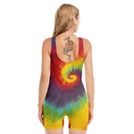 Summer Tie Dye Print Sleeveless One Piece Swimsuit
