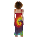 Summer Tie Dye Print Slim Fit Midi Cami Dress