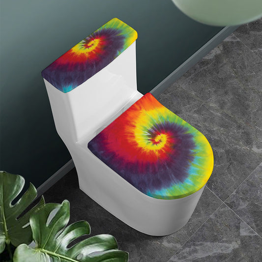 Summer Tie Dye Print Toilet Lid And Tank Cover Set