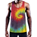 Summer Tie Dye Print Men's Workout Tank Top